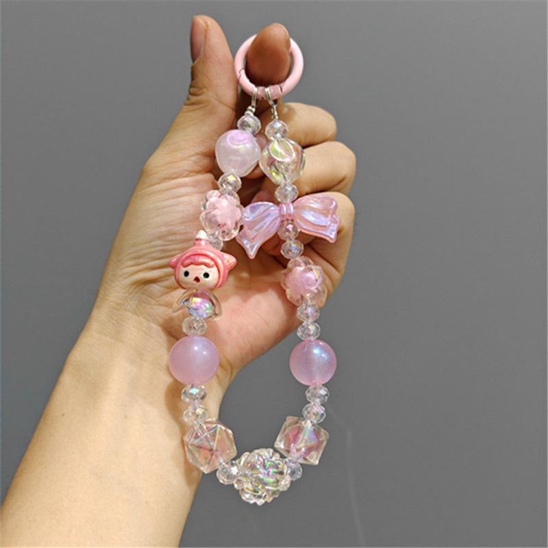 Juego de moda en línea cadena de teléfonos móviles cuentas originales dibujos animados burbujas Mart Amarilis cuerda de teléfono móvil colgante