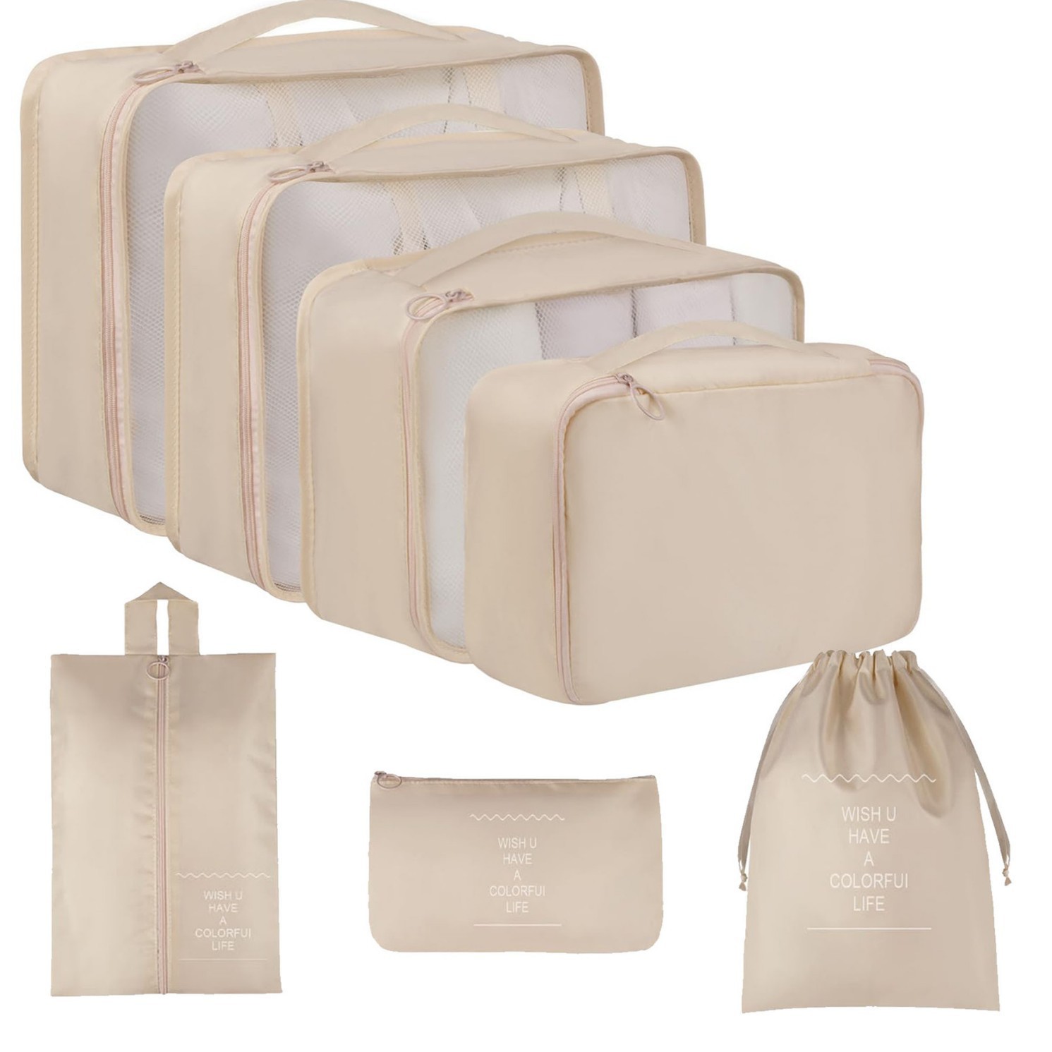 New travel storage bag eight-piece underwear shoes bundle pocket travel finishing bag clothing cosmetic bag storage bag