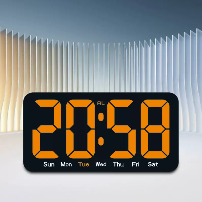 简约设计超大字体大屏显示LED数字时钟温度气象电子钟闹钟壁挂钟