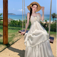 海辺の三亜雲南大理洱海リゾートスタイルのドレス夏のデザインシックな写真撮影ロングスカート