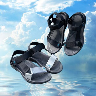 Fashion men's webbing lettering sandals outer wear velcro beach shoes Sandals