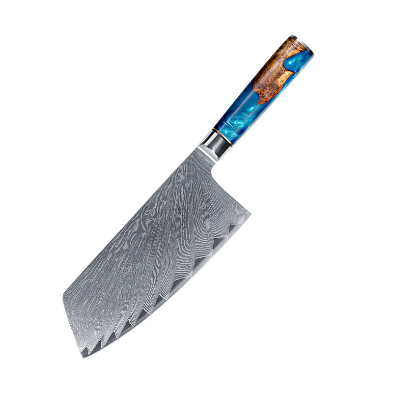 Damasco cuchillo conjunto resina estable madera afilado Cuchillo de cocina cuchillo de corte de carne sushi sashimi cuchillo de cocina Chef