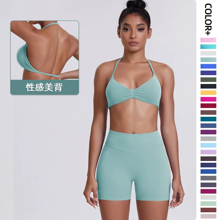 European and American Tight-Fitting Brushed Sports Shorts for Women, High-Waisted Tummy Control Fitness Pants, Quick-Dry Yoga Wear, Butt-Lifting Running Shorts for Women