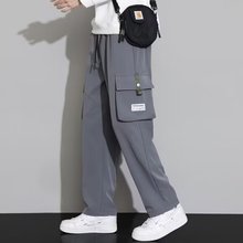 工装裤男士2025夏季日系宽松直筒大码加肥加大春秋款休闲直筒裤子