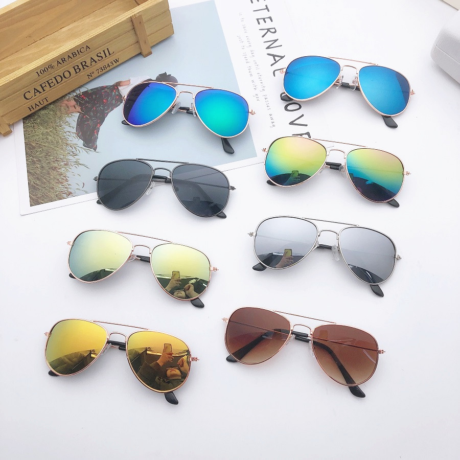 Children's sunglasses, trendy and cute, oval frame sunglasses, metal fruit colorful sunglasses, baby glasses, personalized children