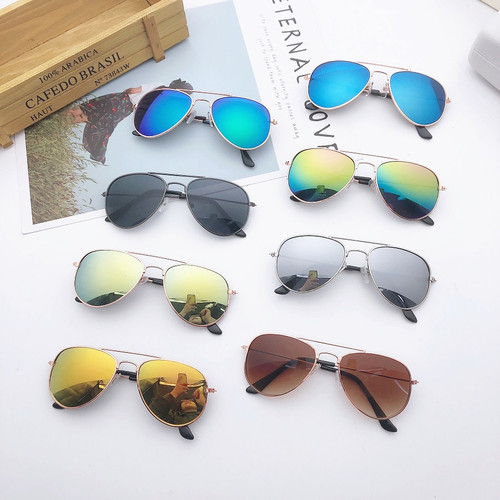 Children's sunglasses, trendy and cute, oval frame sunglasses, metal fruit colorful sunglasses, baby glasses, personalized children