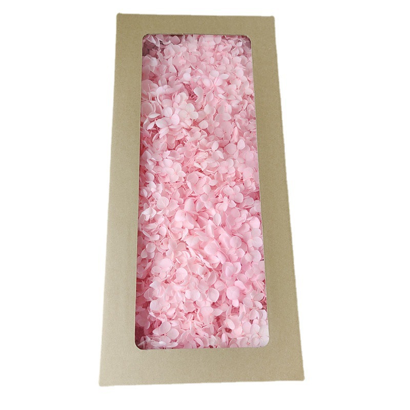 Flor eterna Hortensia Anna pequeña hoja flor seca flor real árbol de Navidad ventilador hecho a mano ramo DIY material paquete flor