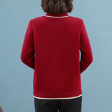 秋冬新款时尚圆领妈妈一体绒毛衣洋气假开衫针织减龄遮肉打底衫女，女装针织衫/毛衣，妃慕昵服饰