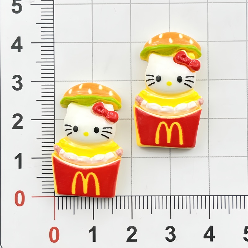 可爱薯条小猫树脂配件饰品手工diy手机壳钥匙扣冰箱贴发夹饰品材|undefined