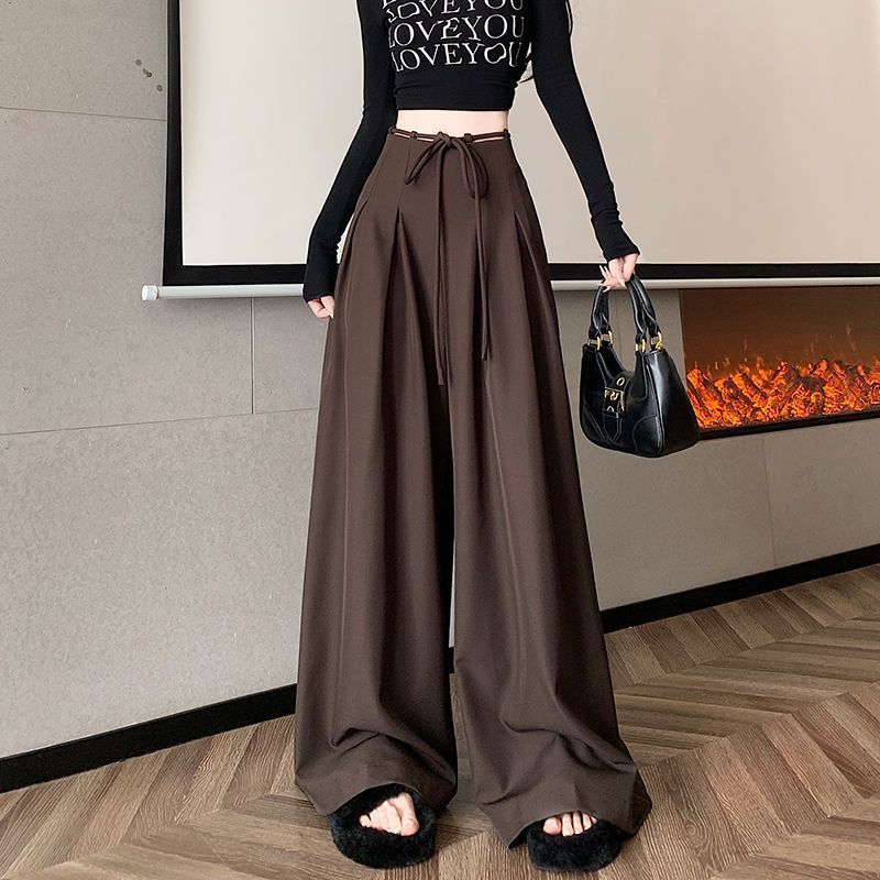High-End Suit Wide-Leg Pants for Women 2025 Spring and Summer Design High-Waist Draped Loose Casual Floor-Length Pants and Skirts for Women