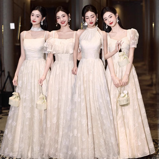 Bridesmaid Dress 2025 New High-End Niche Champagne Dress Daily Wearable Sister Group New Chinese Dress