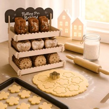 木质饼干架多层节日派对甜点架桌面甜甜圈收纳架多用途蛋糕展示架