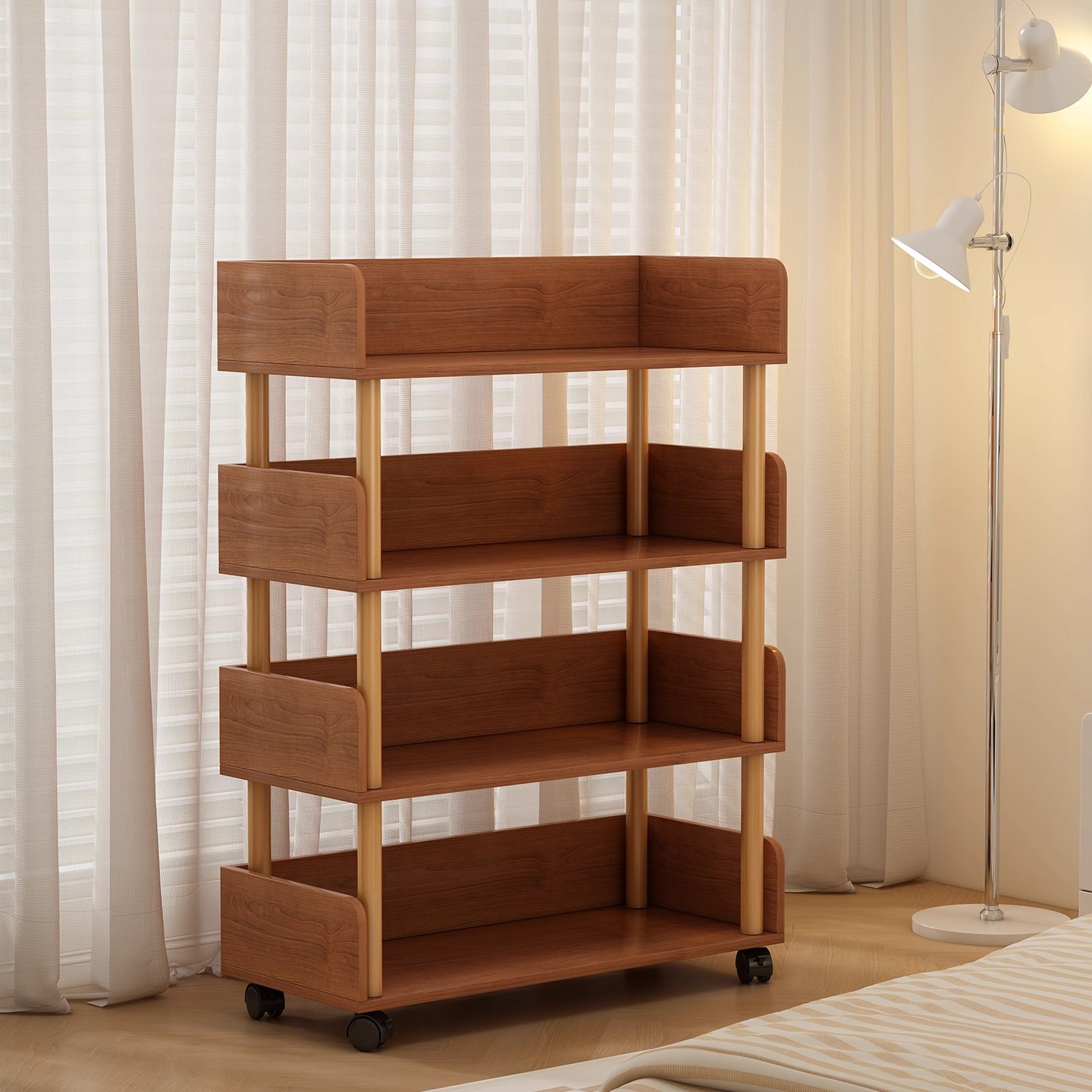Bookshelf Floor-Standing Storage Rack College Dormitory Storage Artifact Living Room Household Removable Storage Rack Simple Low Cabinet