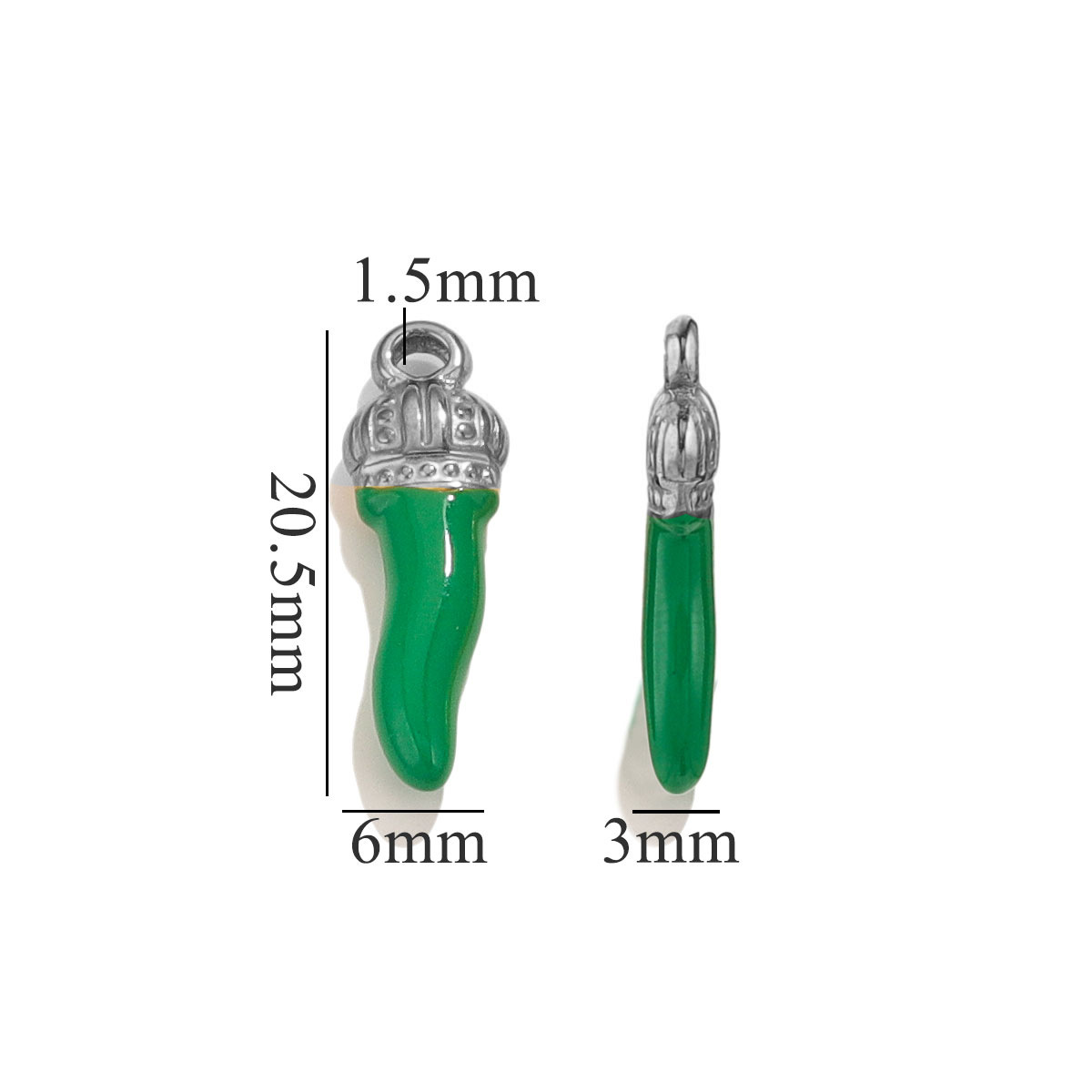 Acero inoxidable rojo rojo rojo estereoscópico chile pequeño colgante DIY auriculares bolsas de material colgante