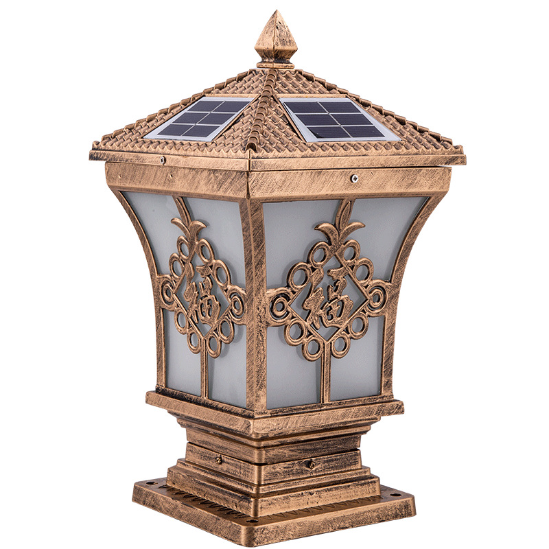 lámpara solar de columna de jardín al aire libre comunidad de lámpara de perimeter villa patio puerta de muralla lámpara de columna lámpara de patio