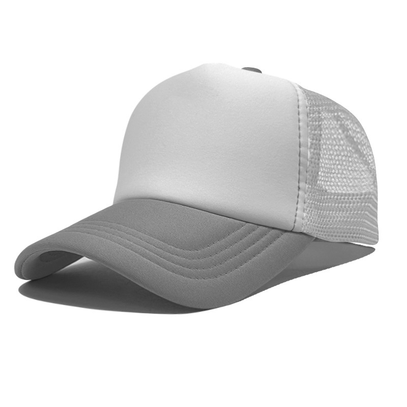 Gorra de malla de esponja con logo personalizado, gorra de béisbol de color sólido, comercio exterior transfronterizo, protección solar, gorra publicitaria con impresión personalizada, venta al por mayor.