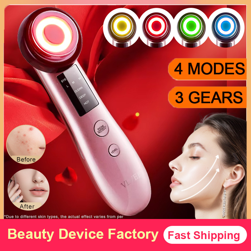 Hot-Selling Foreign Trade Beauty Equipment, Home Facial Massager, Facial Lifting Device, Facial Cleansing Device, Light Therapy and Heat Therapy