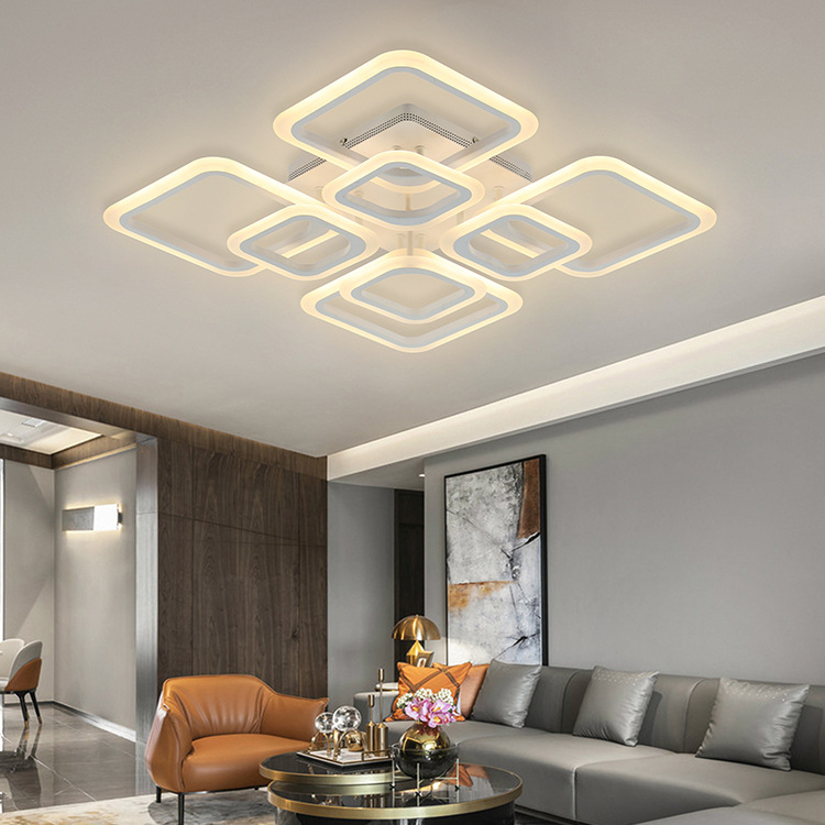 Diseño nórdico de alta calidad dormitorio comedor sala de estar minimalista modulable luces de techo cuadrada LED