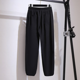 大码女装2025秋可穿薄款休闲哈伦裤200斤胖mm运动显瘦束脚九分裤，女装休闲裤，变形策服饰
