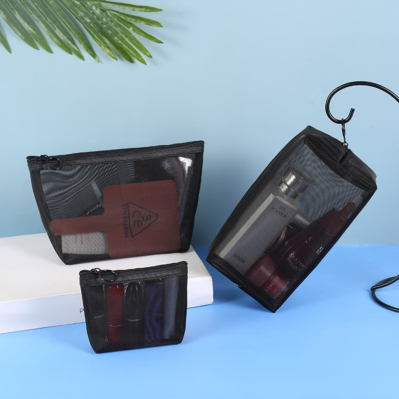 Black transparent cosmetic bag