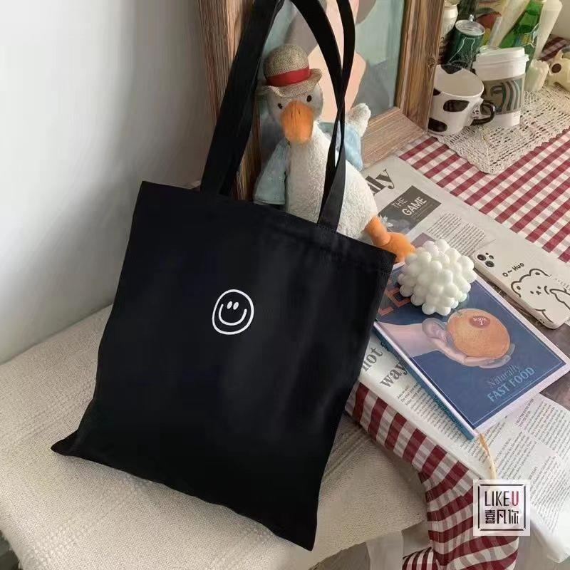 卡通学生帆布包上课可装书小众设计感单肩包女大容量ins百搭手提|undefined