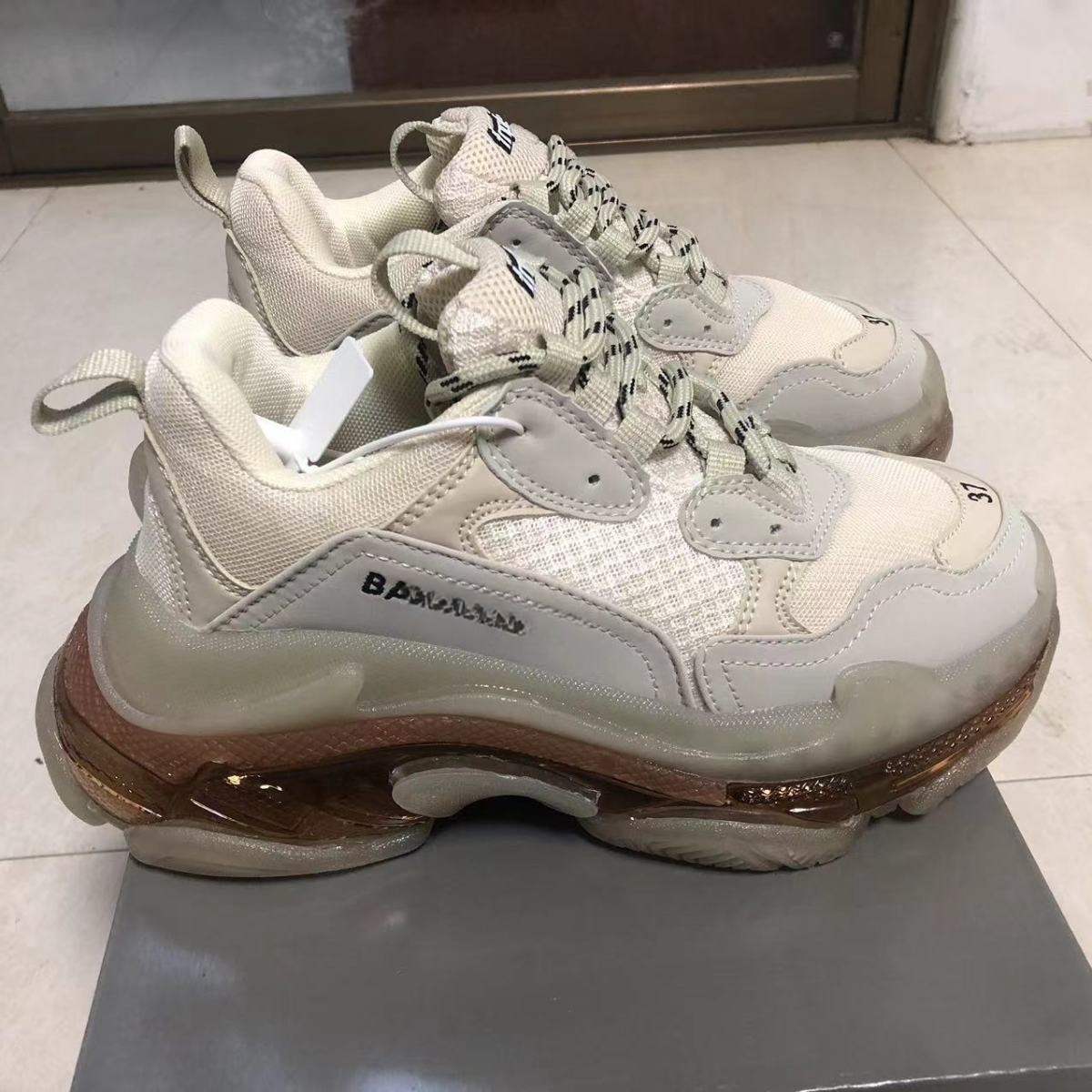 Putian Family Paris cojín de aire zapatos de papá tendencia retro zapatos de pareja hombres y mujeres zapatos deportivos casuales de suela gruesa