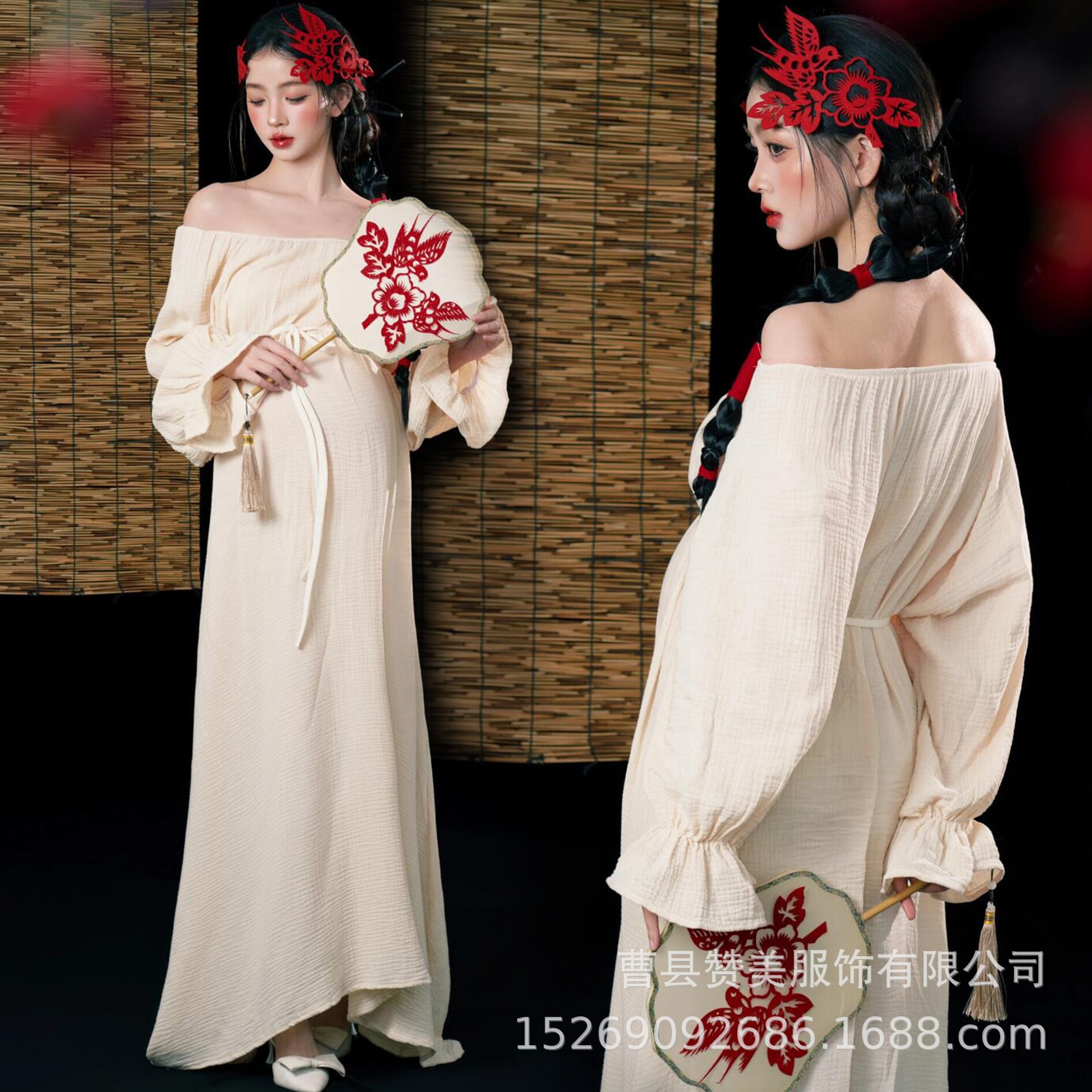 影楼の新型の早春の小清新な妊婦は服を撮影します。