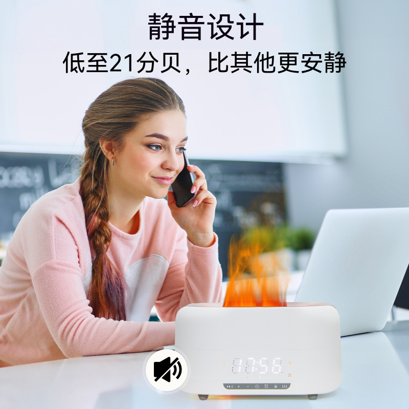 火焰香薰机加湿器蓝牙音响一体家用静音卧室氛围夜灯男生日礼物女|undefined