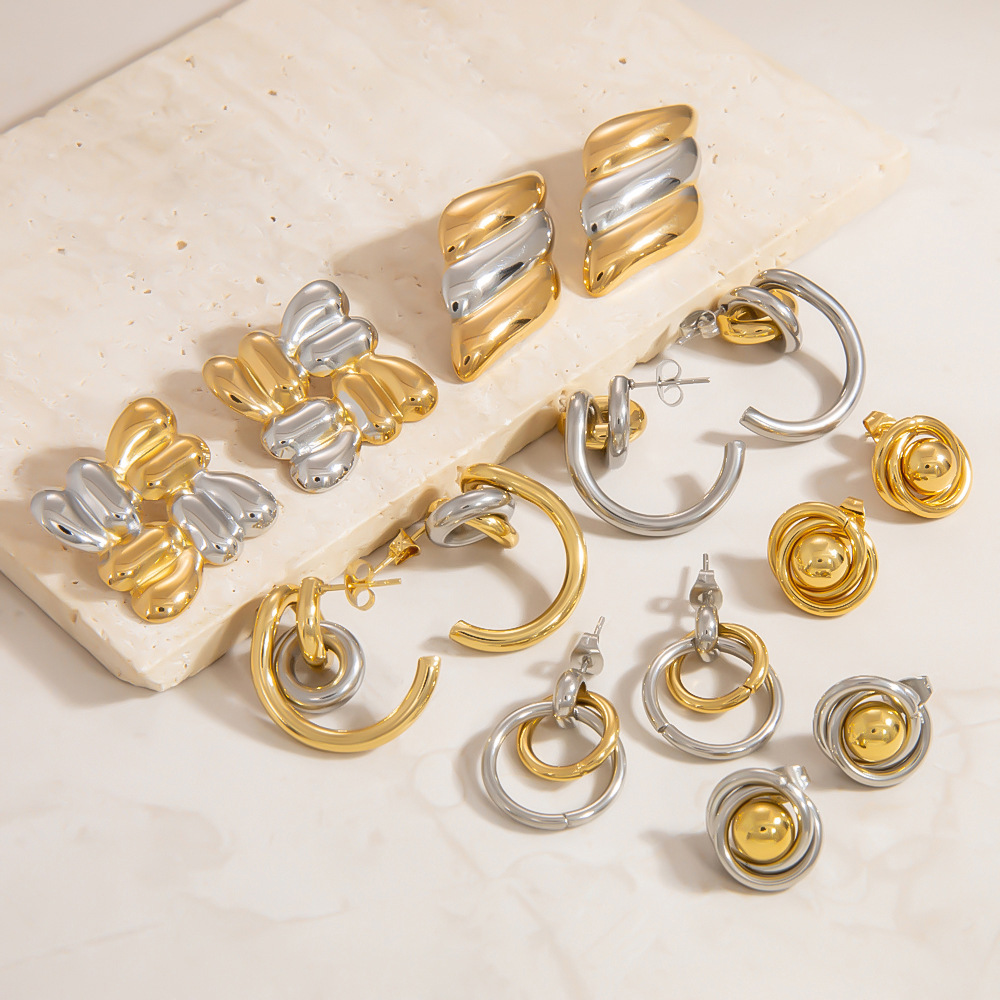 9g Weight 0.03µm-0.05µm Gold Plating Thickness PVD Coated Gold Plating Process 304 Stainless Steel Ear Needle Material Real Gold Plated Plating Material Ear Studs Classification 18K Gold Plating Color 1 Pair Quantity Casual, Daily Occasion 304 Stainless Steel Material C Shape, Geometric Pattern All Seasons Season Women's Gender Vintage Style, Classic Style Style Waterproof Non Tarnish, Irregular, Mixed Metal, Plating Craft PVD Coated Real Gold Plated 18K Gold C Shape Geometric 304 Stainless Steel Vintage Style Classic Style Waterproof Non Tarnish Ear Studs 2