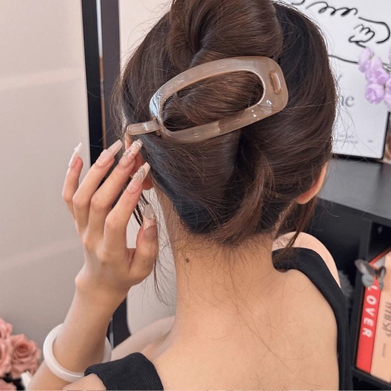秋冬扭扭夹可爱发夹女高级感一字夹发卡简约懒人盘发夹子发饰头饰|undefined