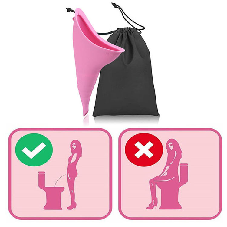 The new silicone urinal for women is a foldable and convenient emergency urination tool for outdoor travel undefined