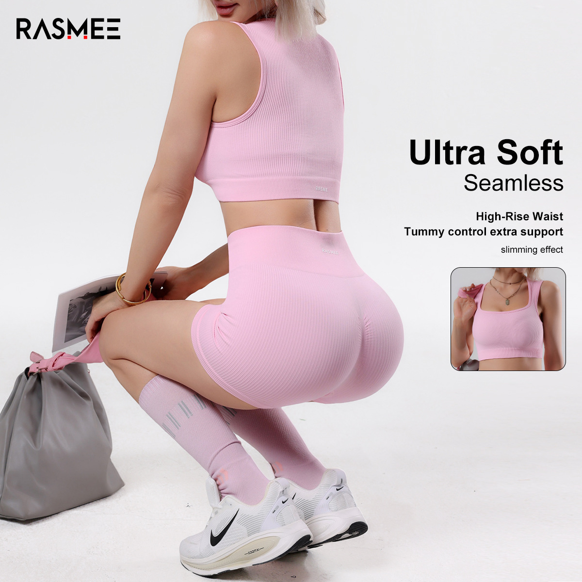 Shein Seamless Sports Yoga Clothing Set for Women Outdoor Running Sports Vest Fitness Peach Butt Yoga Shorts