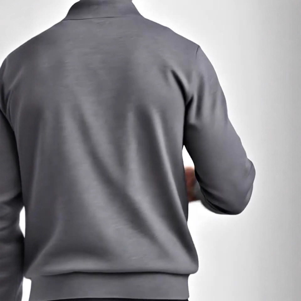 Golf Sweatshirt Men's Autumn and Winter Loose Large Size Fleece-Lined Thickeneded Warm Half-Zip Pullover Bottoming Shirt Black