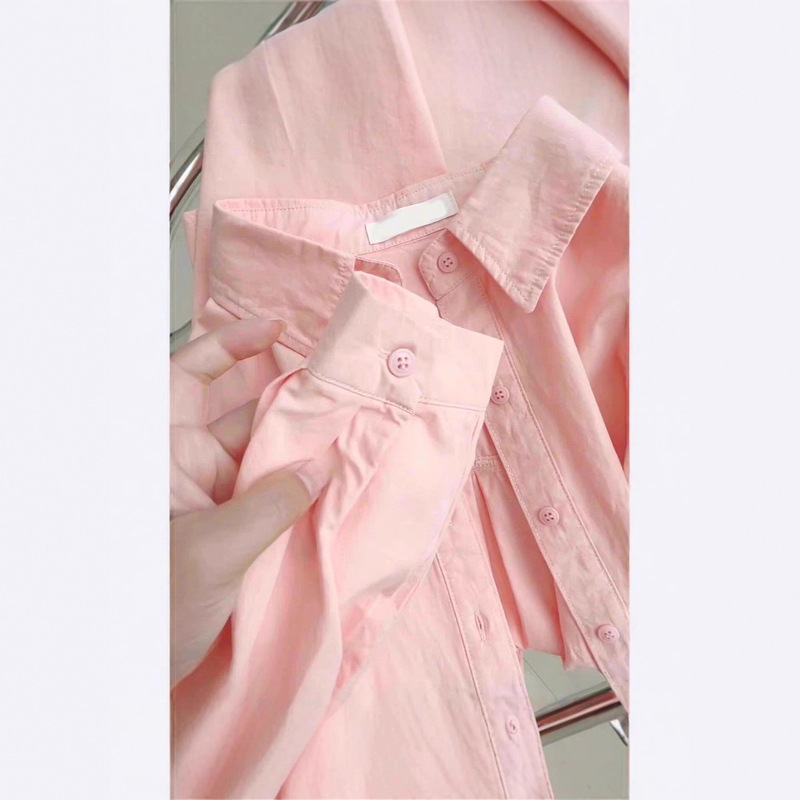 2025 New Dopamine Pink Cotton Shirt Women's Summer Layered Loose Shirt Jacket Outerwear Sun Protection Top Autumn 2025 New Dopamine Pink Cotton Shirt Women's Summer Layered Loose Shirt Jacket Outerwear Sun Protection Top Autumn