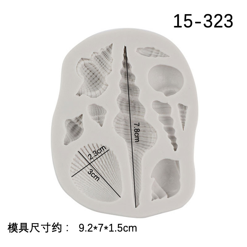 Hornear fondant molde de pastel de océano Concha molde de silicona cola de sirena piezas de decoración de pastel de chocolate