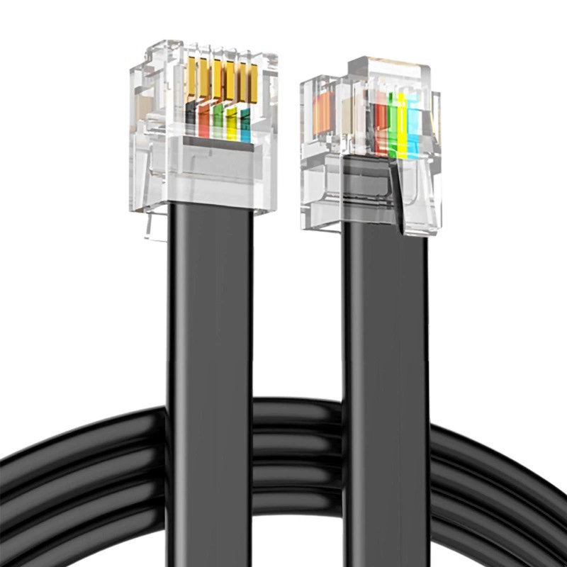 0.8m Шестиядерная телефонная линия P6C, бескислородная медь, 6-ядерная линия подключения телефона, плоская телефонная перемычка rj12