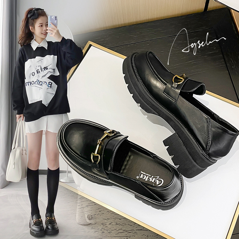 Augu Shiden Platform Loafers for Women, 2026 New Spring Style, British College Style Loafers, Trendy