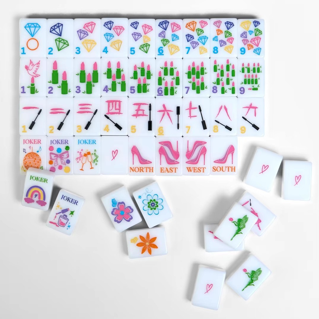 American Mahjong Travel Portable Hand-Play European and American Mahjong Acrylic American Mahjong Tiles Custom Wholesale