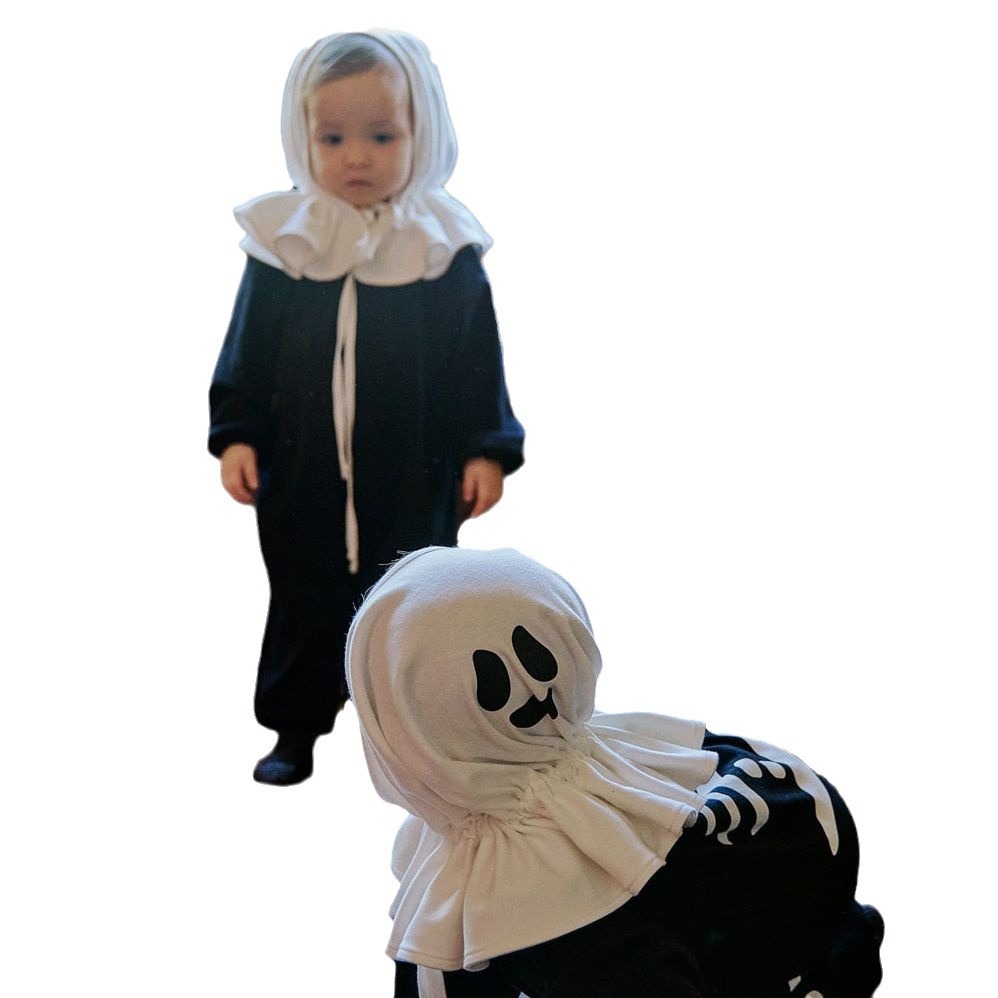 25 conjuntos de ropa para bebé con temática de Halloween, pelele con estampado de calavera estilo Instagram, vestido festivo para bebé, conjunto de manga larga