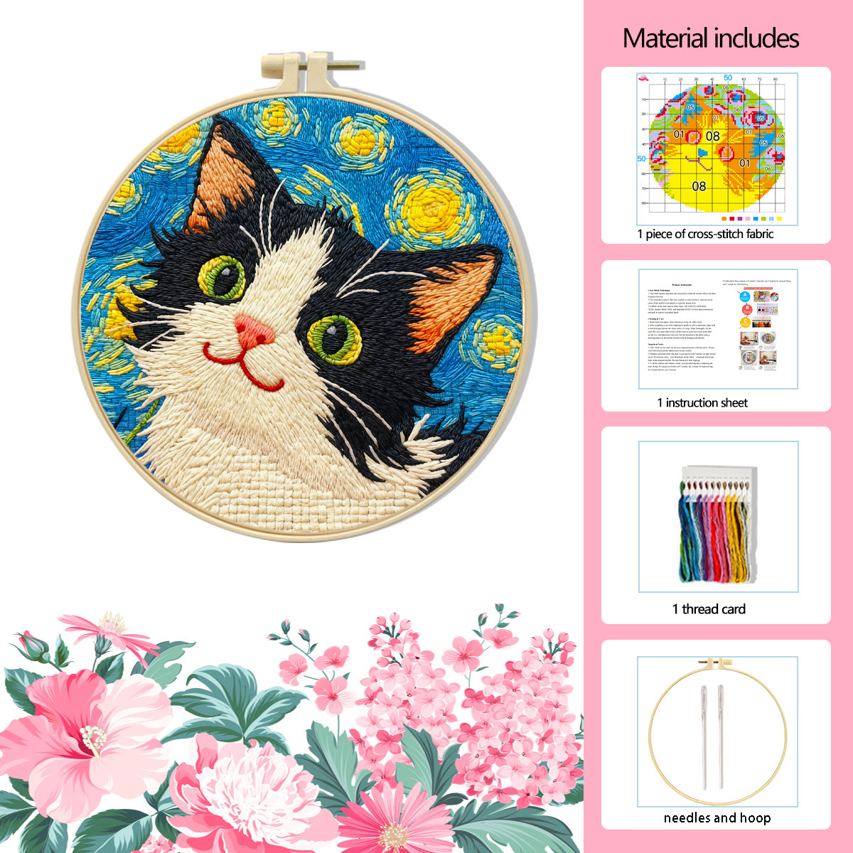Gato bajo las estrellas - paquete de materiales + cocina de cocina