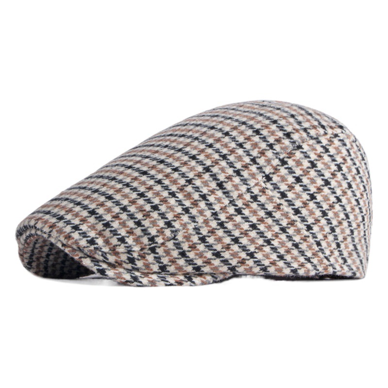 Otoño e invierno nuevo sombrero de lana de los hombres boina retro británico de las mujeres de estilo coreano de pata de gallo de punto de pico sombrero delantero