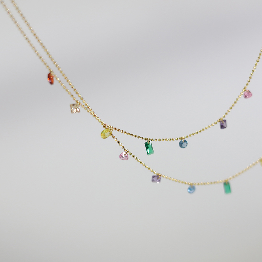 Fashion Geometric Colorful Titanium Steel Necklace 1 Piece