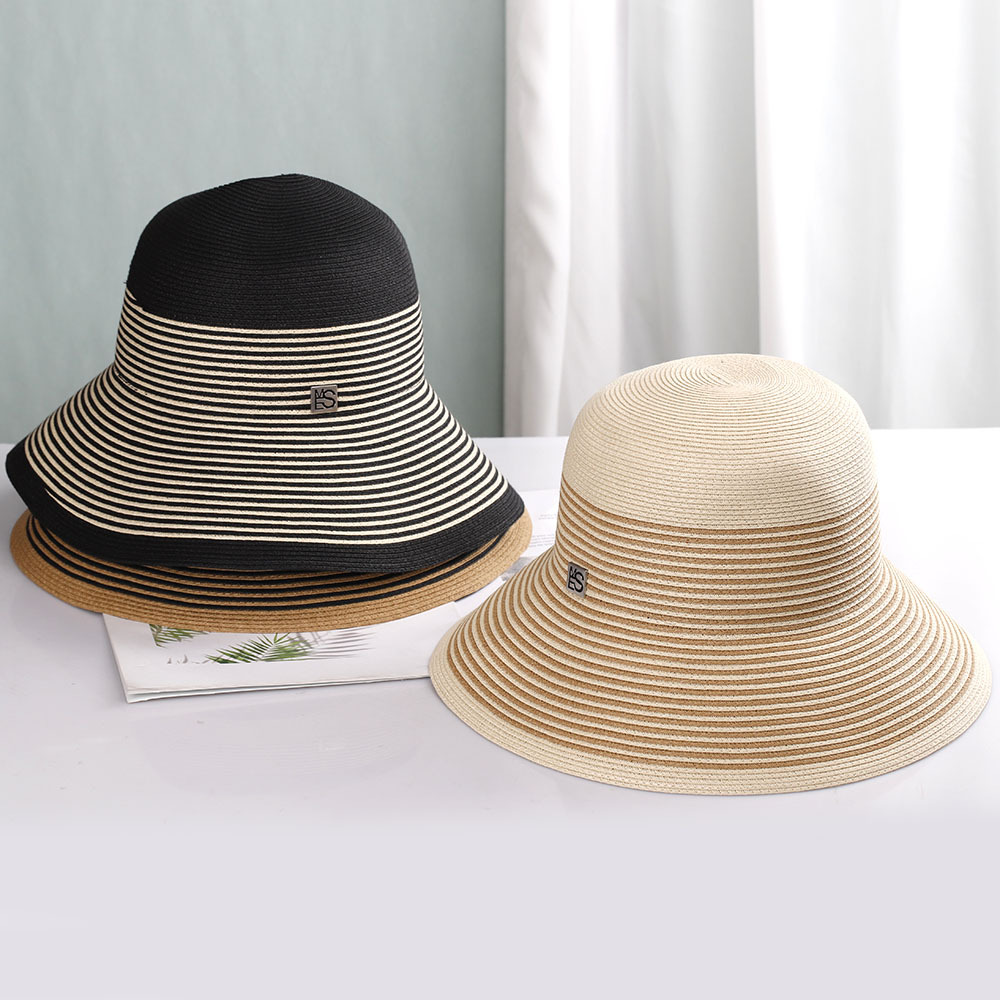 Women's Vacation Stripe Big Eaves Straw Hat display picture 3