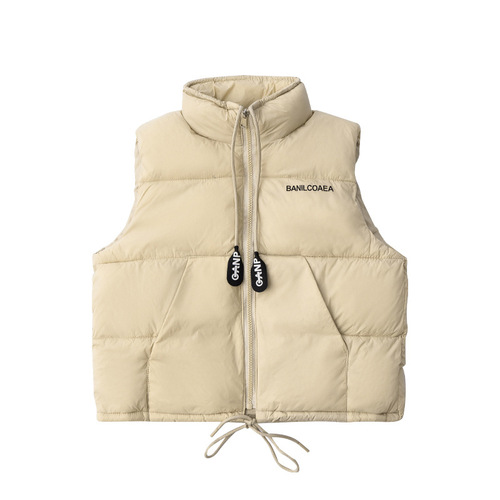 New Children's Down Cotton Vest Autumn and Winter Trendy Style for Boys and Girls, Baby Hoods, Thick Outerwear for Middle and Large Children, Kimono-style