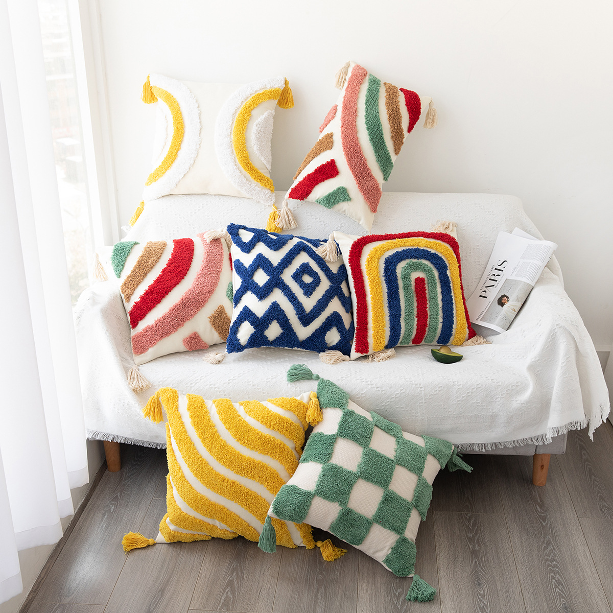 Casual Geometric Cotton And Linen Pillow Cases display picture 2