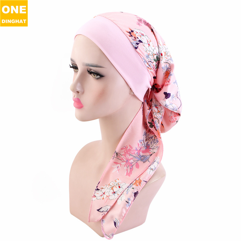 Nuevo pañuelo de seda de imitación gorra elástica banda de pelo trenza sombrero pirata sombrero sedoso capó TJM-329B