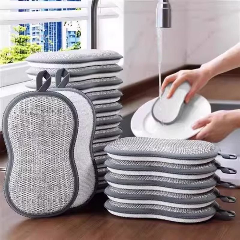 Double-Sided Dishwashing Cleaning Cloth, Kitchen-Specific, Non-Greasy Scouring Pad, Special Sponge for Washing Dishes and Scrubbing Pots