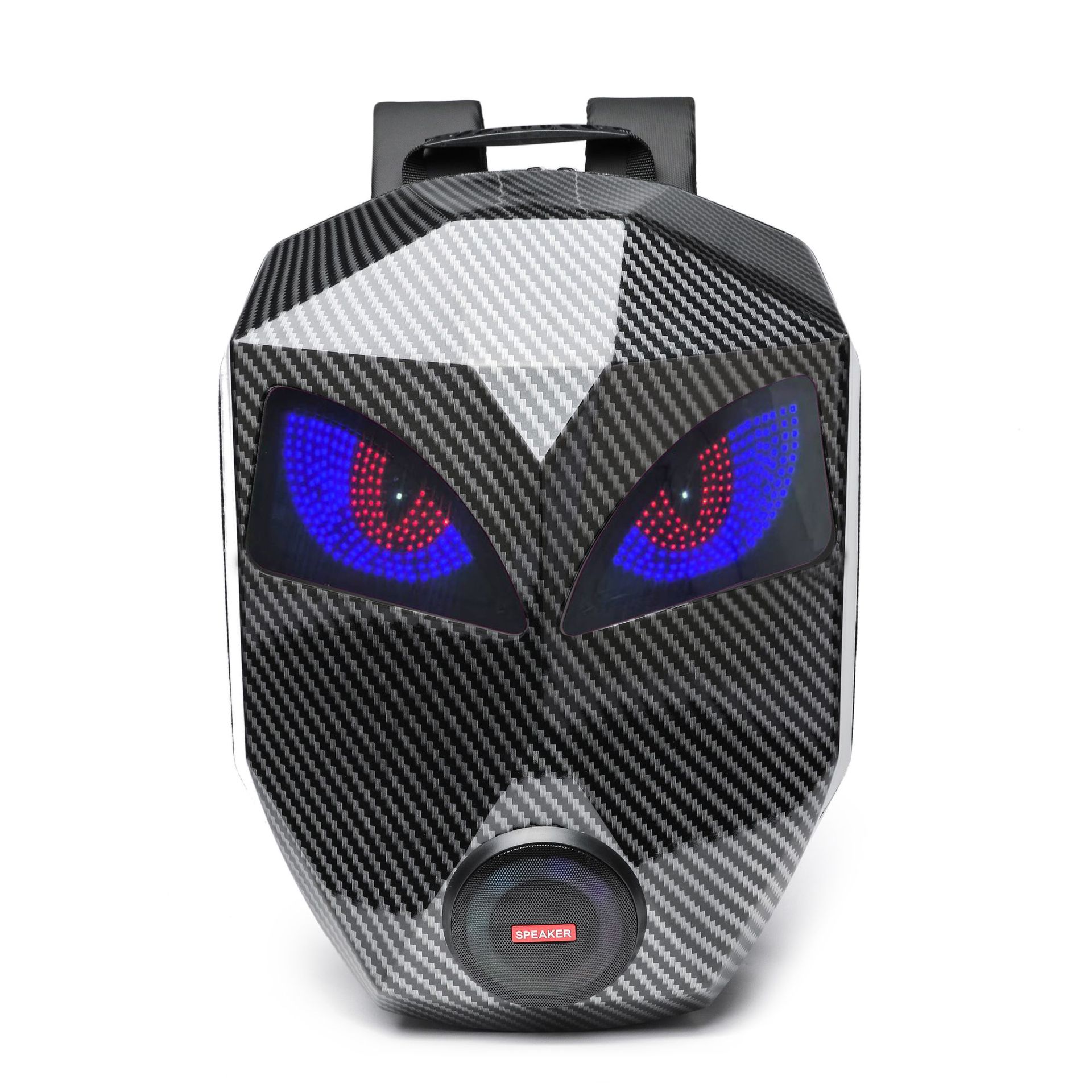 Caja de altavoces LED para montar mochila para motociclistas, material de PC esencial poliéster EVA forro de poliéster gran espacio