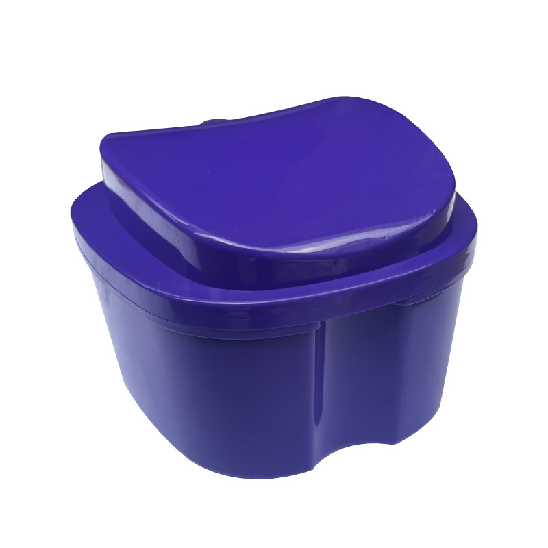 Caja de dentadura de boca completa Caja de almacenamiento de dientes de manzana Caja de dientes de plástico Caja de dientes de manzana Caja de dentadura de boca completa personalizable