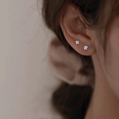 Pure silver star stud earrings for women, small ear bone clips, sleepable and removal-free, ear piercing care, 2021 new fashion summer earrings